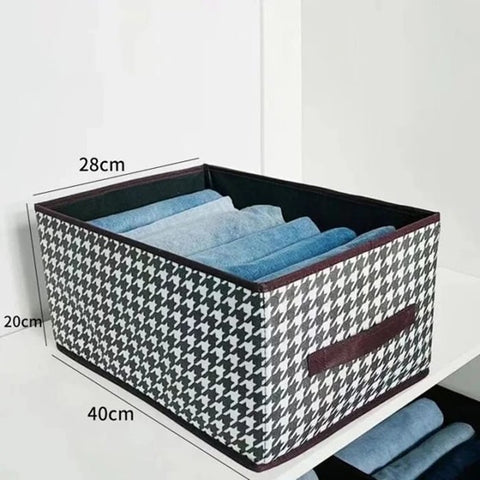 Foldable washable wadrobe Storage Box Folding Basket With Frame Clothing Organizer Drawer Cabinet Bin Containers For Wardrobe Bedroom Closet Home